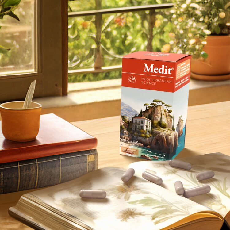 Caja de Medit con fondo de libros
