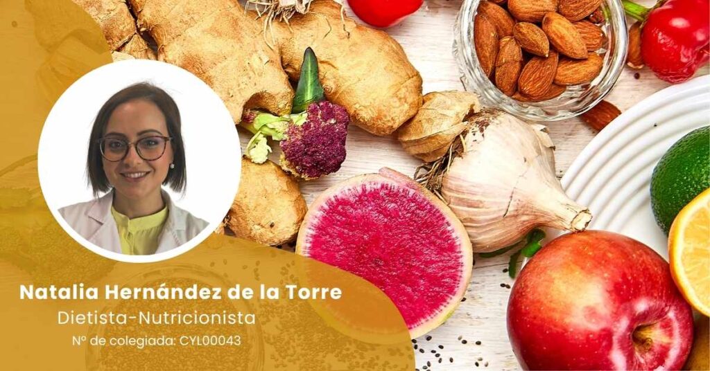 Cabecera del artículo sobre vitaminas antioxidantes con foto de su autora Natalia Hernández