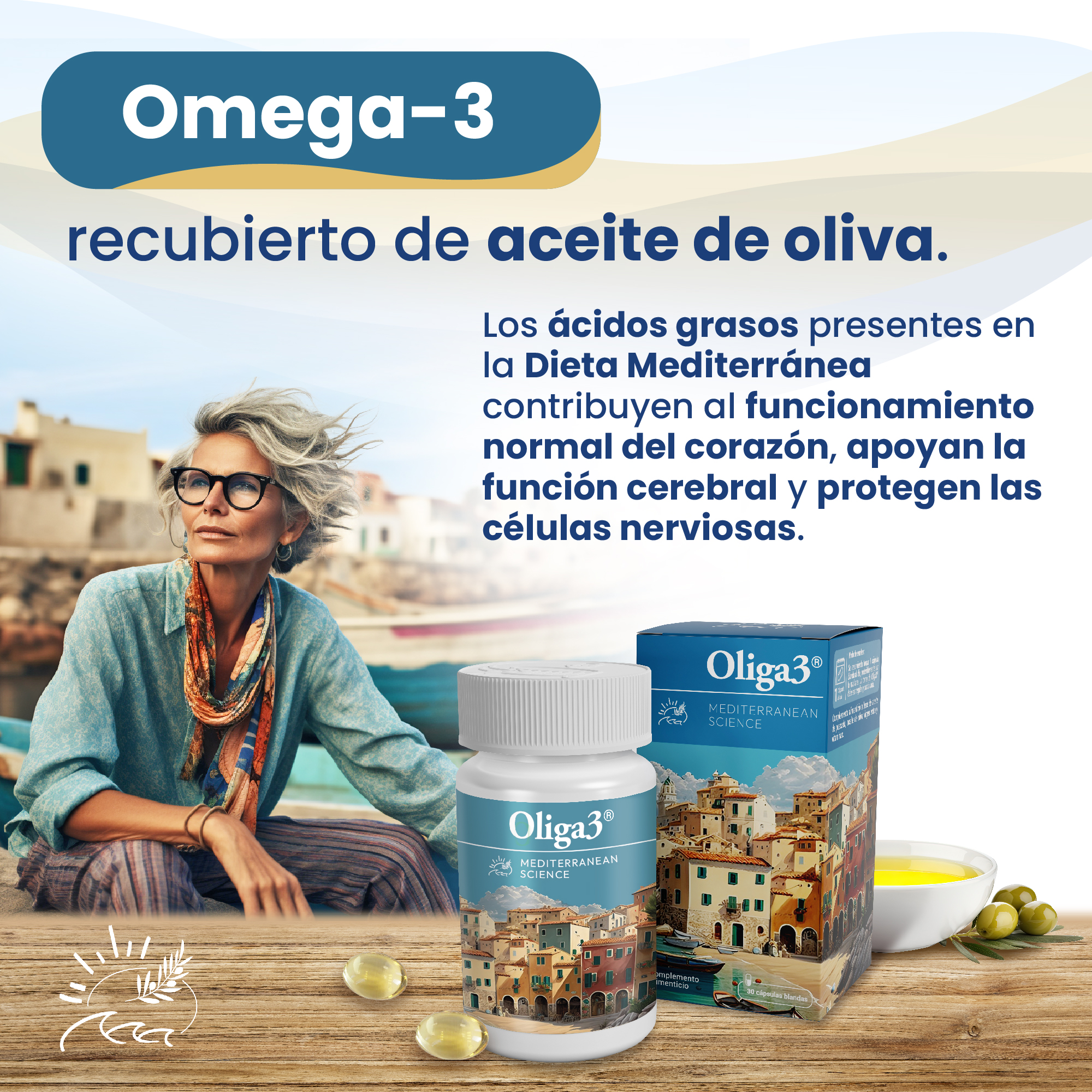 Oliga3 con Omega-3 y aceite de oliva