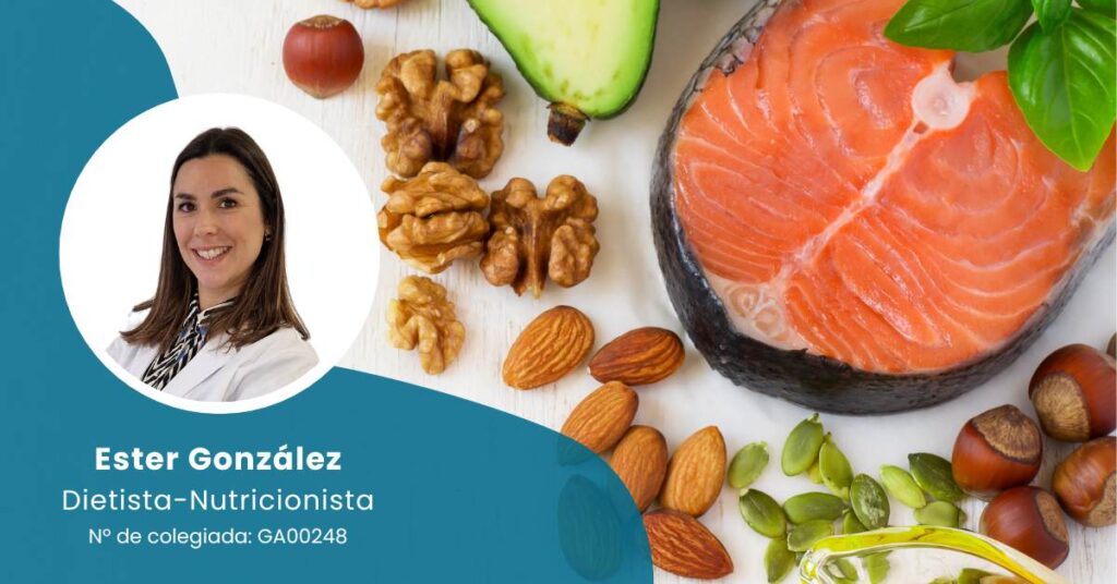 Cabecera del artículo sobre los beneficios de tomar Omega-3 con foto de su autora, Ester González