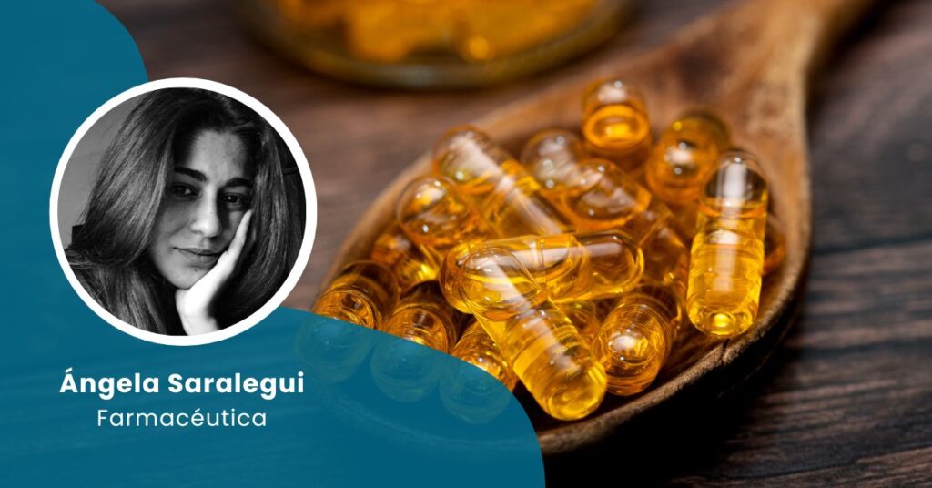 Cabecera del artículo sobre el Omega 3, 6 y 9 con foto de su autora, Ángela Saralegui